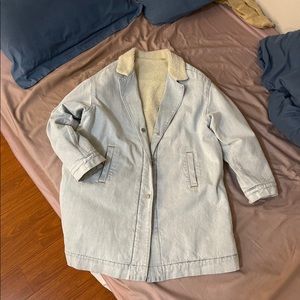 Levi’s Denim Sherpa Long Coat Trench Women’s XL